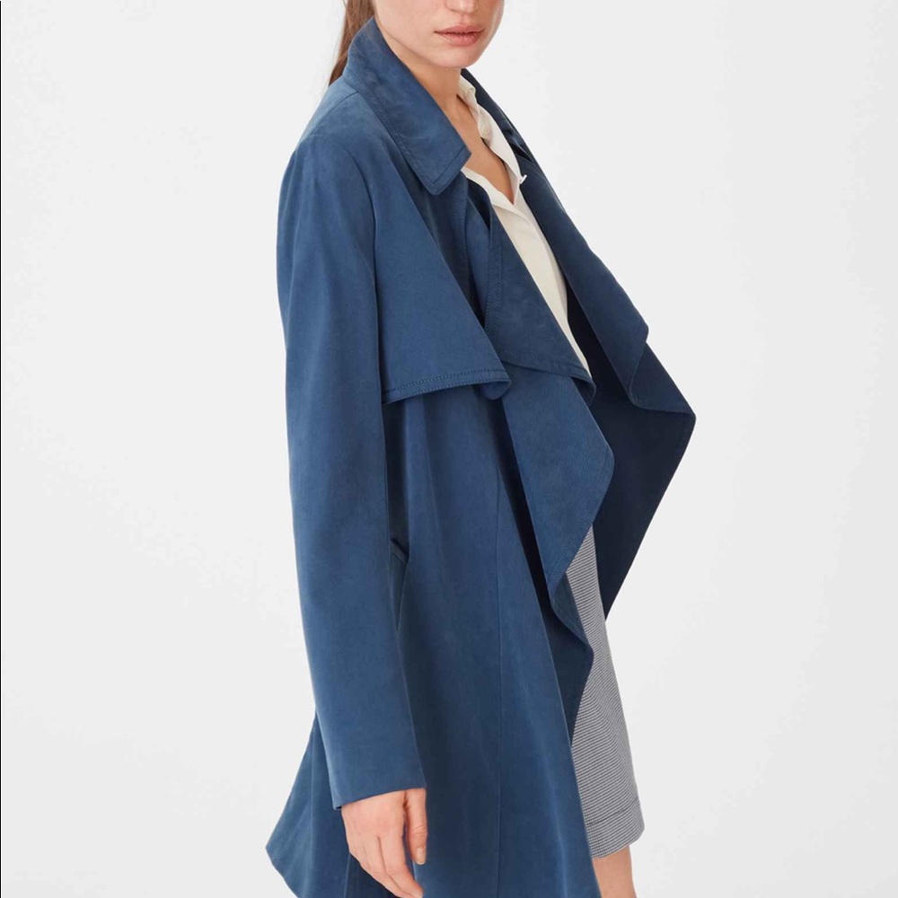 NWOT Club Monaco Claudine Trench Coat in Teal Blue